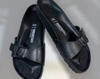 Birkenstock - Sandales noires avec bride et boucle - UE 40