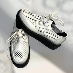 Brand New T.U.K. Leather Creeper Shoes - White, Size 39 Eu (Us Women&#39;s 8.5 / Uk Women&#39;s 6.5)