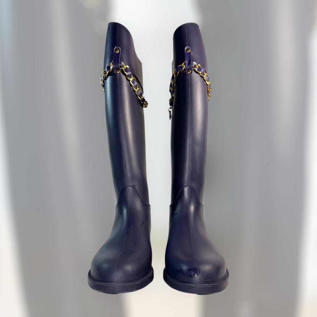 Love Moschino Rain Boots - Purple, Size 39 EU (US Women's 8