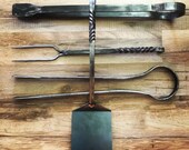 Grill Tools - Spatula - Grill Fork - Tongs - Forged Utensils - Father 39 s Day Gift - BBQ Tools - Chef Tools - Grill Set - Forged -