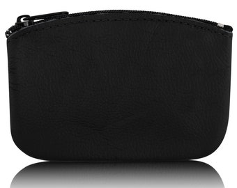 Homme Cuir Véritable Souple Changement Coin Holder Wallet Purse Black Tan Homme Cuir Véritable Souple Changement Coin Holder Wallet Purse Black Tan