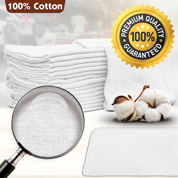 Auto-Mechanic Shop Towels 50 Pack Shop Rags 100% Cotton Multi Purpose Towels