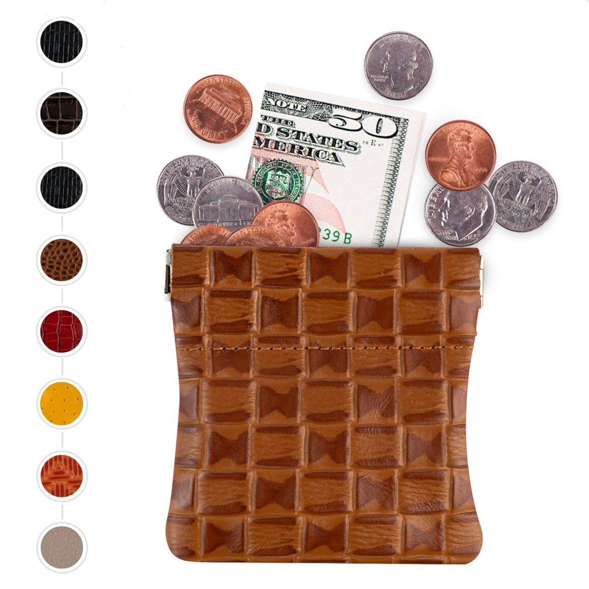 Genuine Leather Squeeze Coin Purse Coin Pouch Made IN U.S.A. Etsy