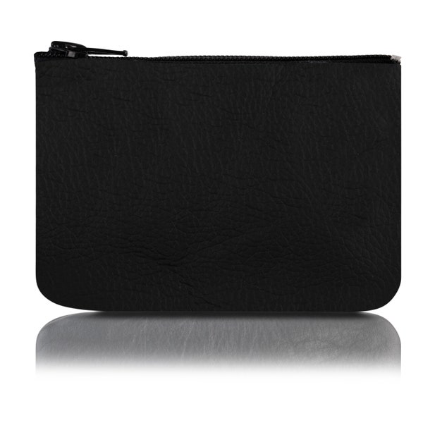 Genuine Leather Coin Pouch Change Holder For Men/Woman With Zipper Pouch Size 4 x2.5 Made In U.S.A
