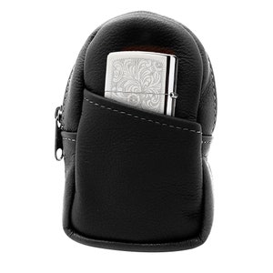 Genuine Leather Cigarette Case & Lighter Holder for Men and Woman, Holds Regular and 100's, YKK Zipper, by Nabob Leather