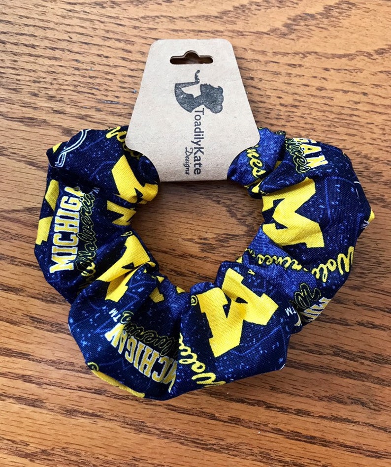University of Michigan U of M Michigan State MSU Hair Scrunchie