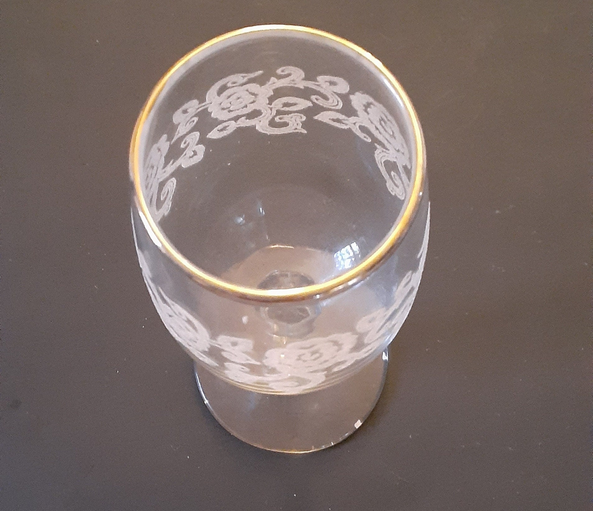 Libbey Rose Etching Vintage Gold Rimmed Wine Glasses, Set of 5, Rare - Etsy