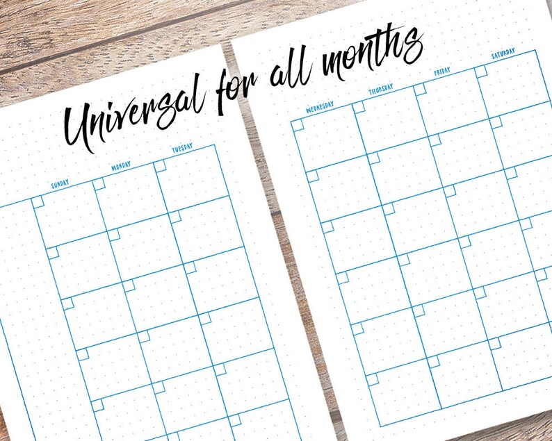 undated monthly planner printable a5 planner calendar insert etsy