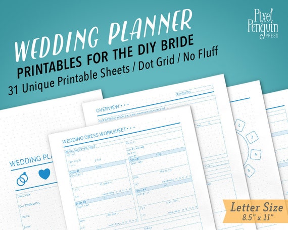 Wedding Planner Printable Diy Wedding Template Wedding Etsy