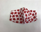 Washable Cotton Face mask. Oh Canada. Red Maple Leaf