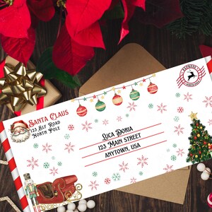 Editable Letter to Santa Envelope Vintage,North Pole Mail Template,Santa Letter Envelope-North Pole Printable,2024 Xmas Letter