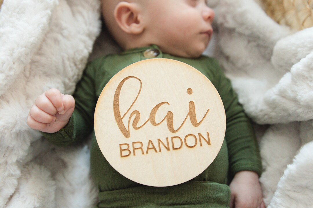 Baby Name Announcement Sign // Engraved Name Sign // Baby Name Etsy