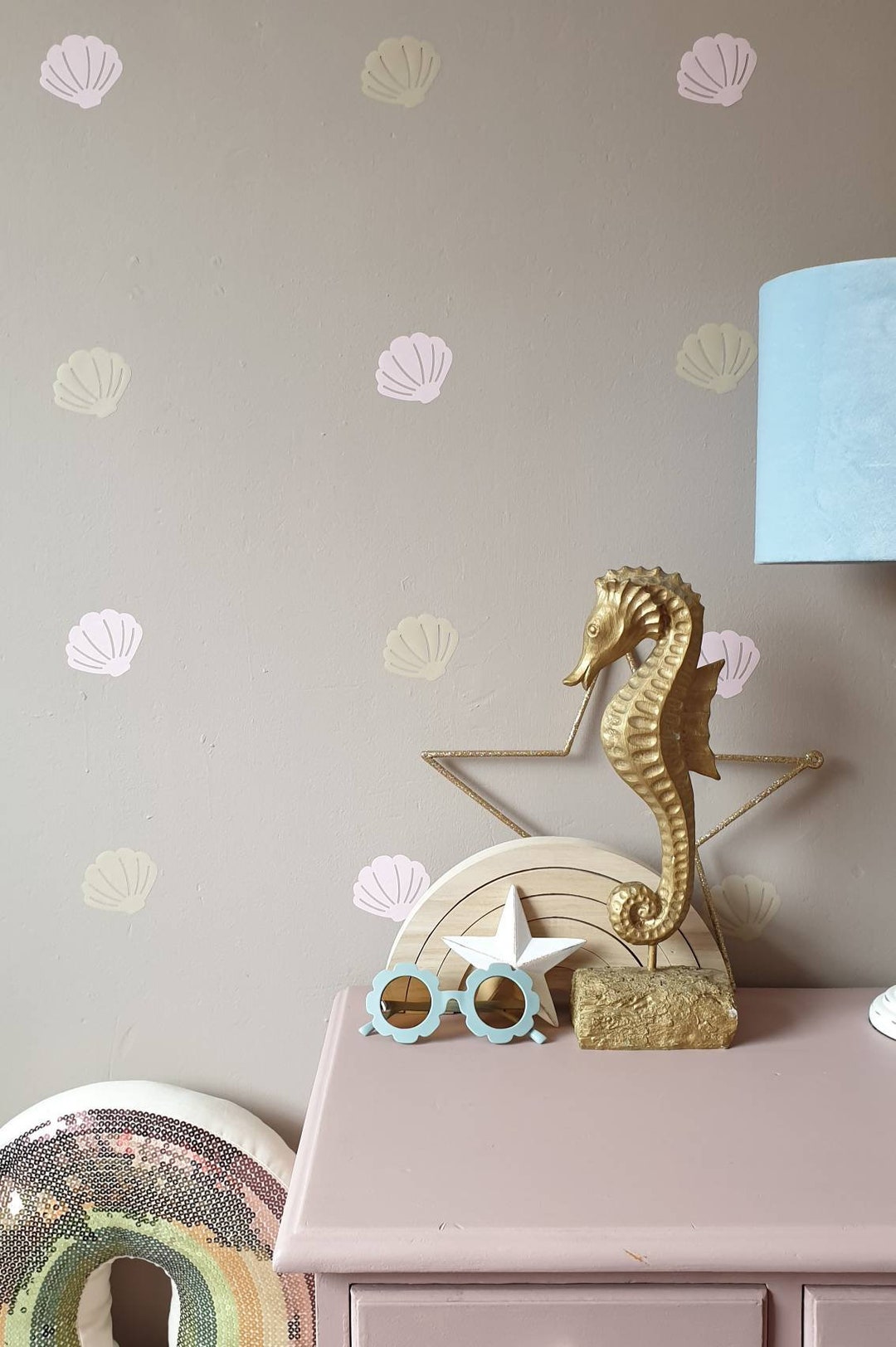 SEA SHELL Removable Wall Stickers Decals Bedroom Wall Decor Nursery ...