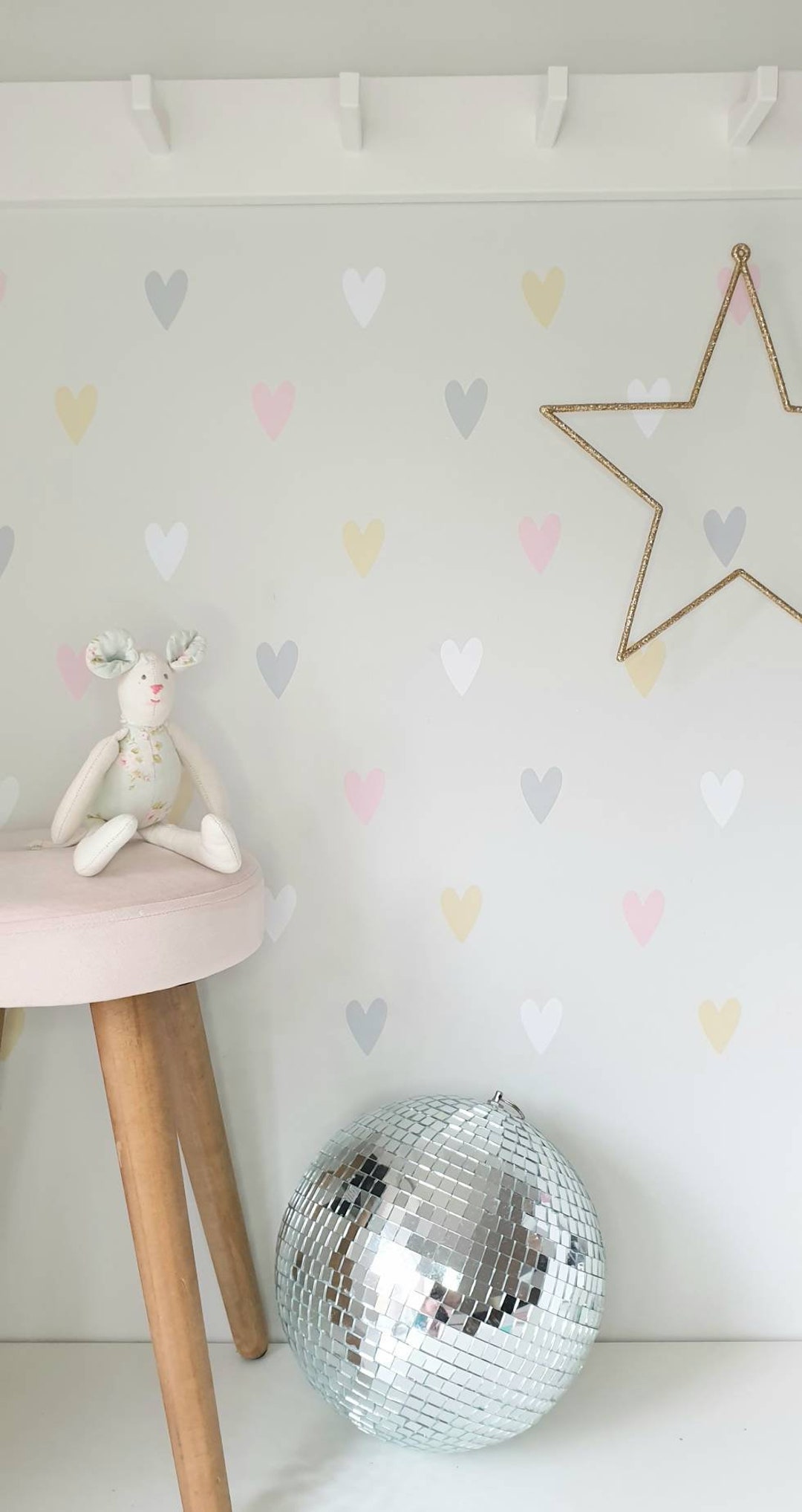 PASTEL HEART Wall Stickersremovable Peel and Stick Multi Etsy UK