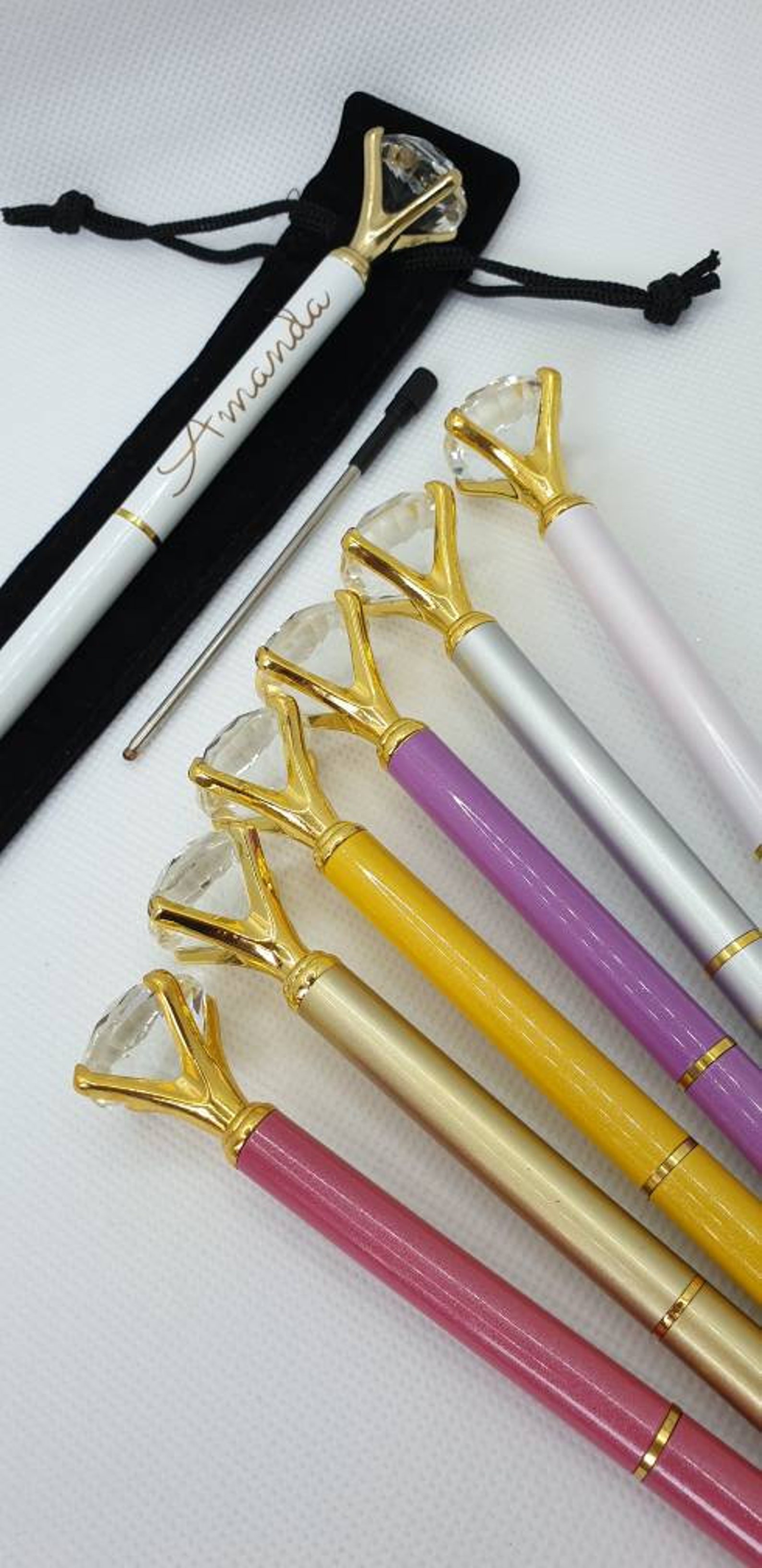 LIMITED EDITION Colours Personalised Jewel PEN With Velvet pen Etsy
