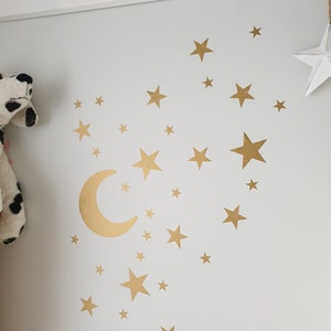 Stars and Moon Removable  wall stickers set, Wall stickers,  Decals, Kids Decor