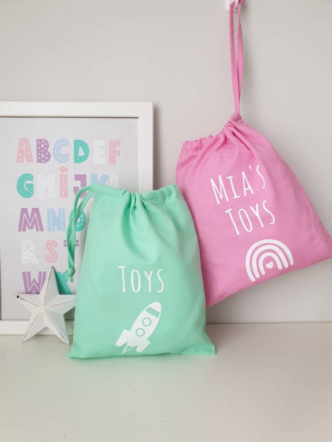 Personalised Drawstring Cotton bags PARTY FAVOUR Bags Snack Etsy