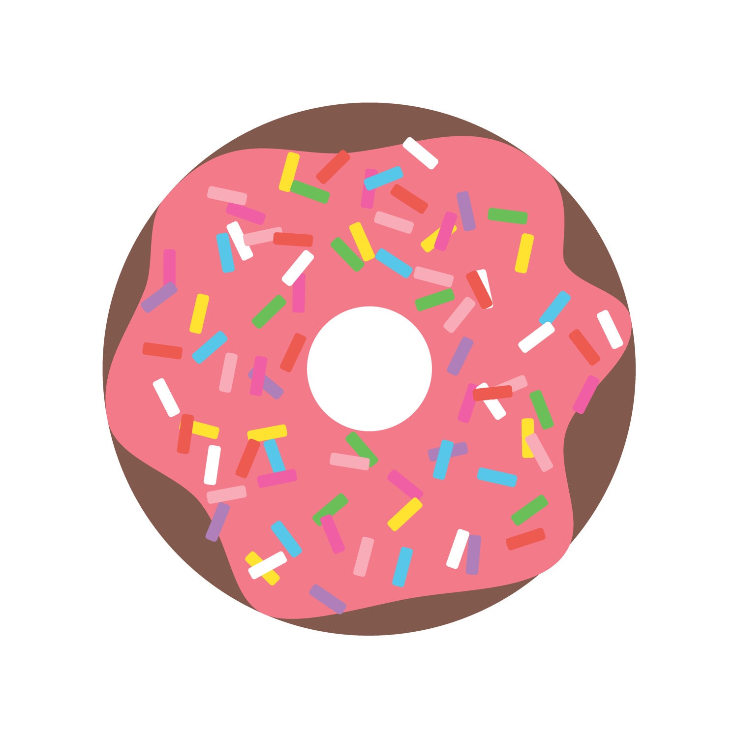 Pink Glazed Sprinkle Doughnut Single // 8x8 16x16 Printable Etsy