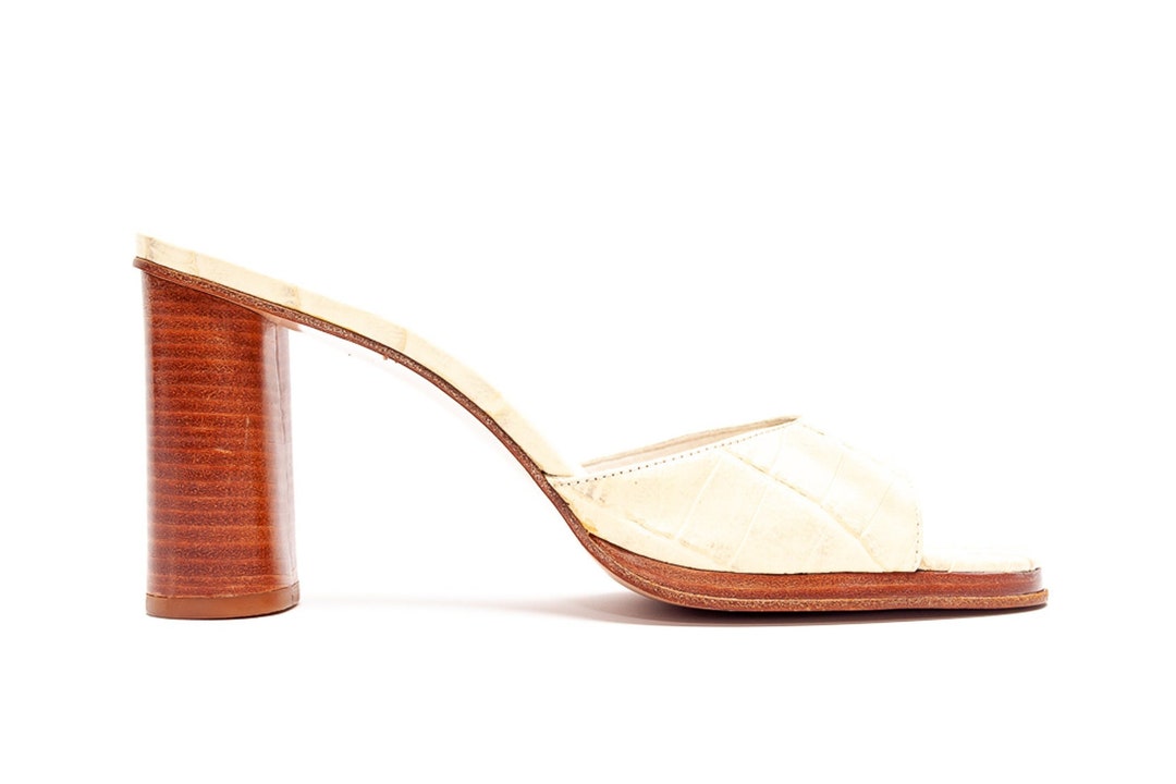 Sandales en cuir reptile blanc | RITA