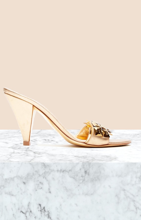 Miu Miu Vintage Gold Embellished Sandals  • Size 3