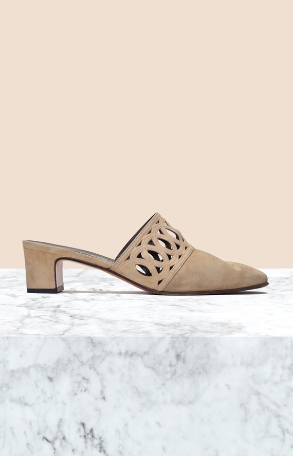 Salvatore Ferragamo Vintage Suede Mules - image 1