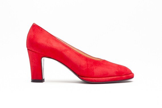 Pancaldi Vintage Red Suede Platforms • Size 7