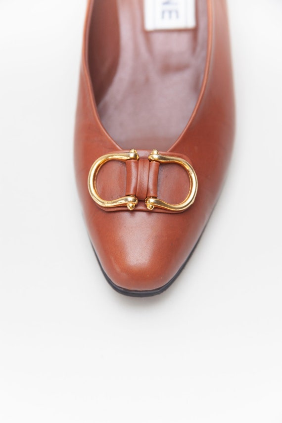 靴 Vintage celine shoes Celine Vintage Leather Heels • Size 5 - Etsy