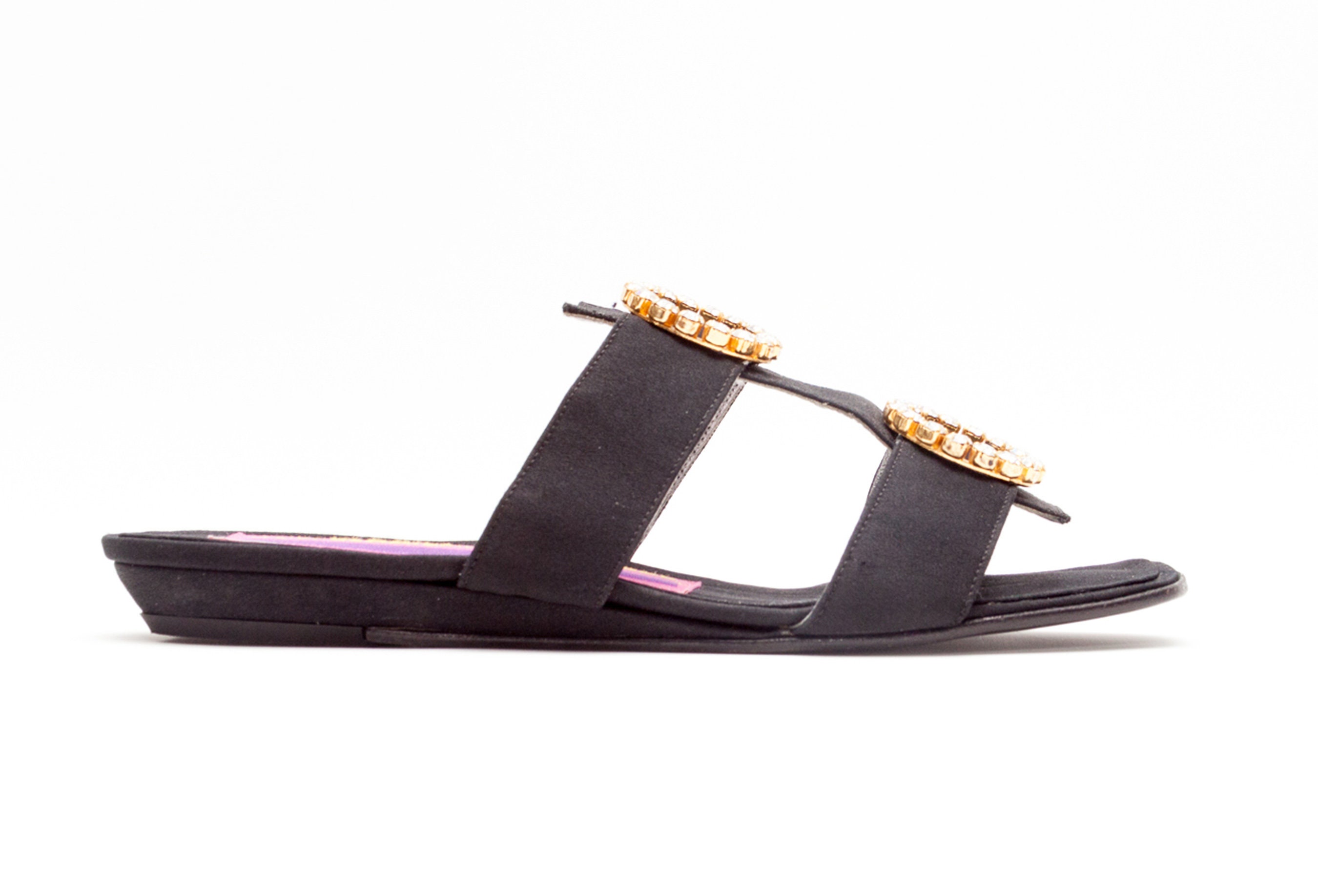 Susan Bennis Warren Edwards Vintage Rhinestone Slide Sandals | Etsy