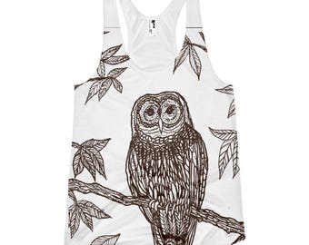 Women's owl tank