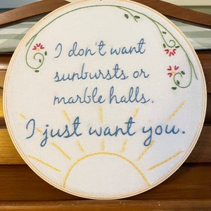 I Just Want You-Anne of Green Gables-Hand Embroidered-Embroidery Hoop Art-Wall Decor-Wall Art-Fall Decor