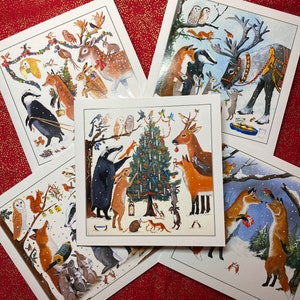 Choisissez parmi les 5 meilleurs ! Cartes de Noël, mes meilleures ventes, renard, blaireau, cerf, lapins, poli, sans juron, traditionnel, amusant, joyeux, arbre, renne
