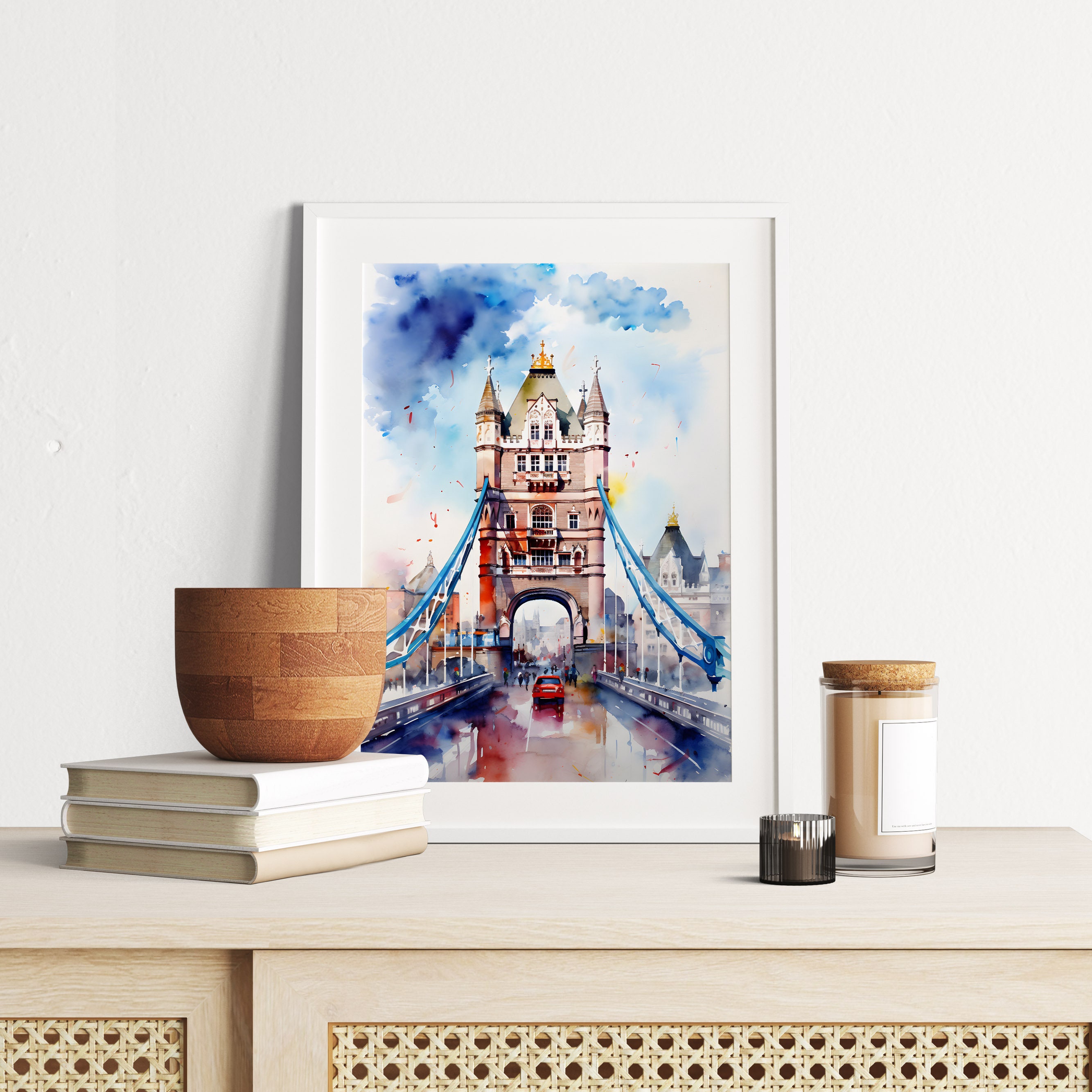 Digital Download, Watercolor City Expression, Tower Bridge, London ...