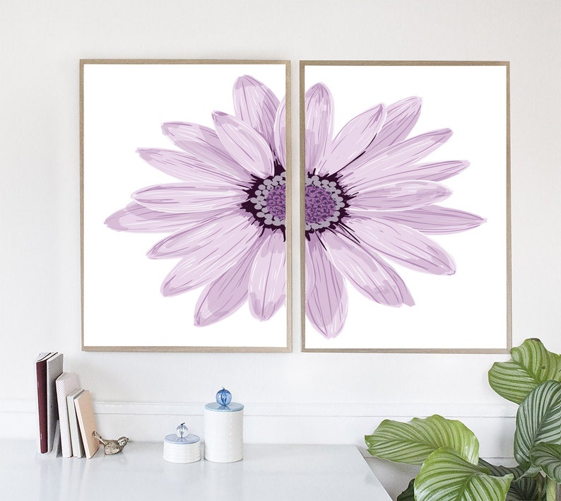 Set of 2 Printspurple Floral Wall Art Set of 2 Wall Art Etsy
