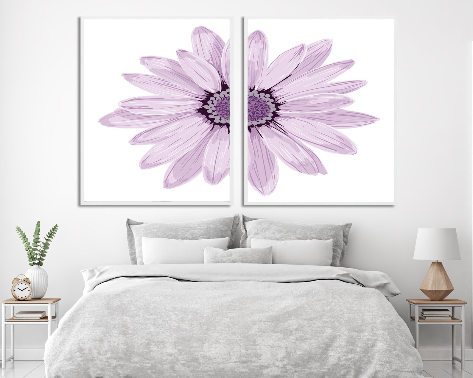 Set of 2 Printspurple Floral Wall Art Set of 2 Wall Art Etsy