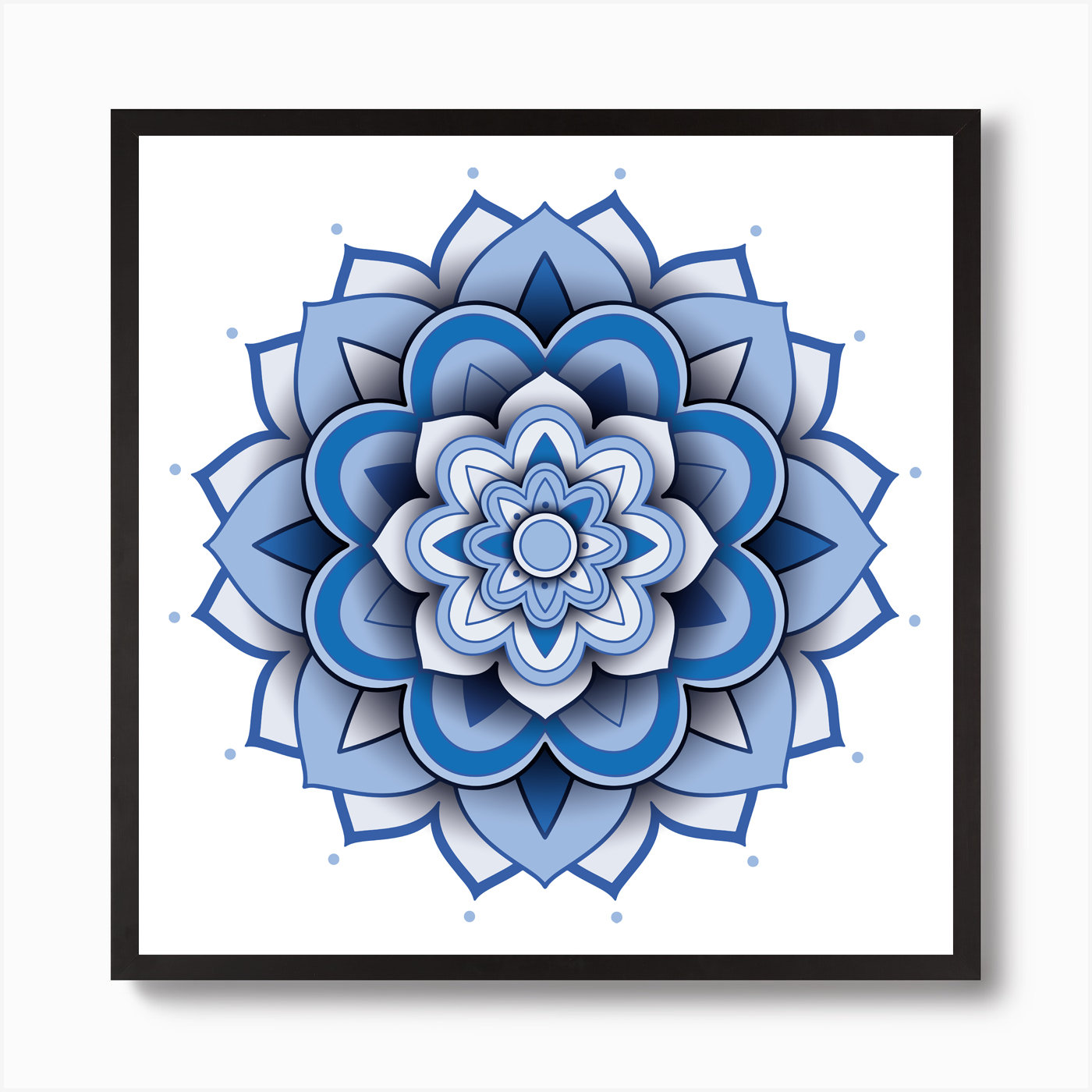 Mandala Print, Mandala Art, Digital Wall Art,yoga Print, Meditation Print, Blue Mandala Wall Art