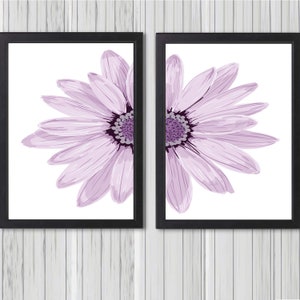 Set of 2 Prints,Purple Floral Wall Art, Set of 2 Wall Art, Flower Decor, Purple Wall Decor, Purple Botanical Print,Floral Print, Digital Art