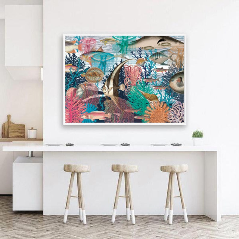 Ocean Life Print, Sea Life Wall Art, Fishes Decor, Printable Artwork ...