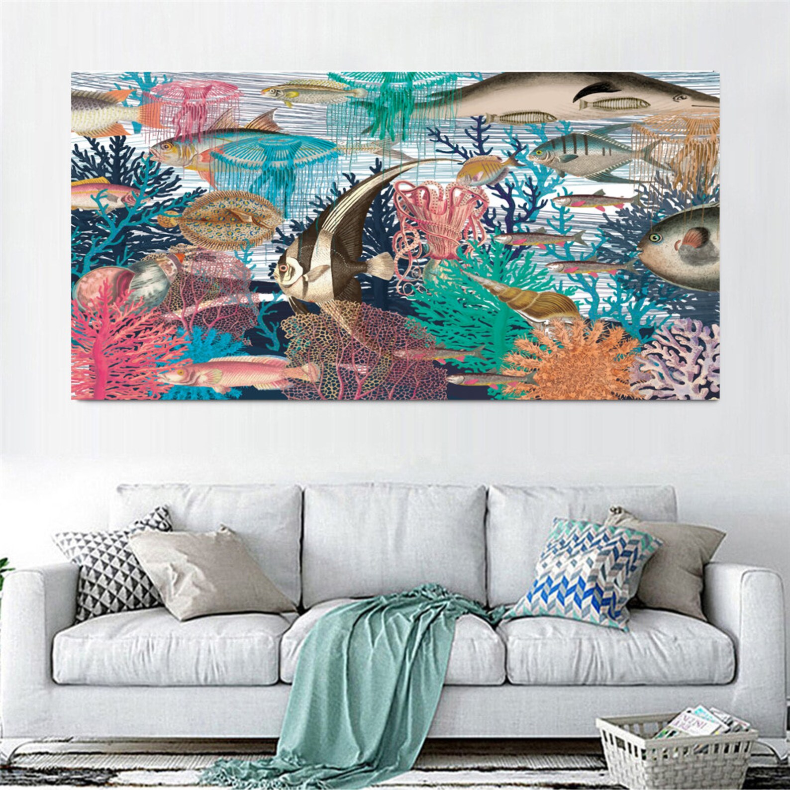 Ocean Life Print, Sea Life Wall Art, Fishes Decor, Printable Artwork