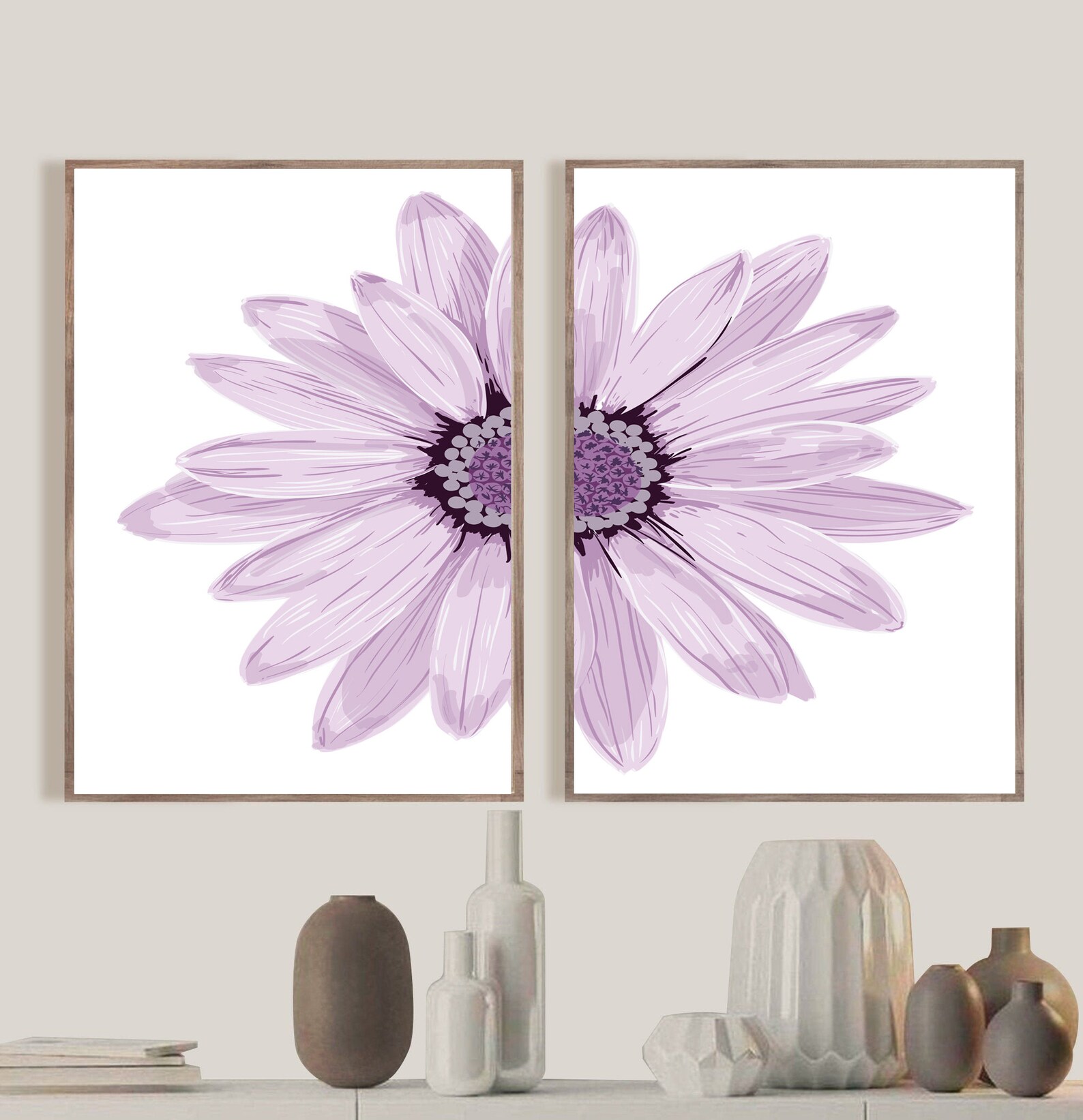 Set of 2 Printspurple Floral Wall Art Set of 2 Wall Art Etsy