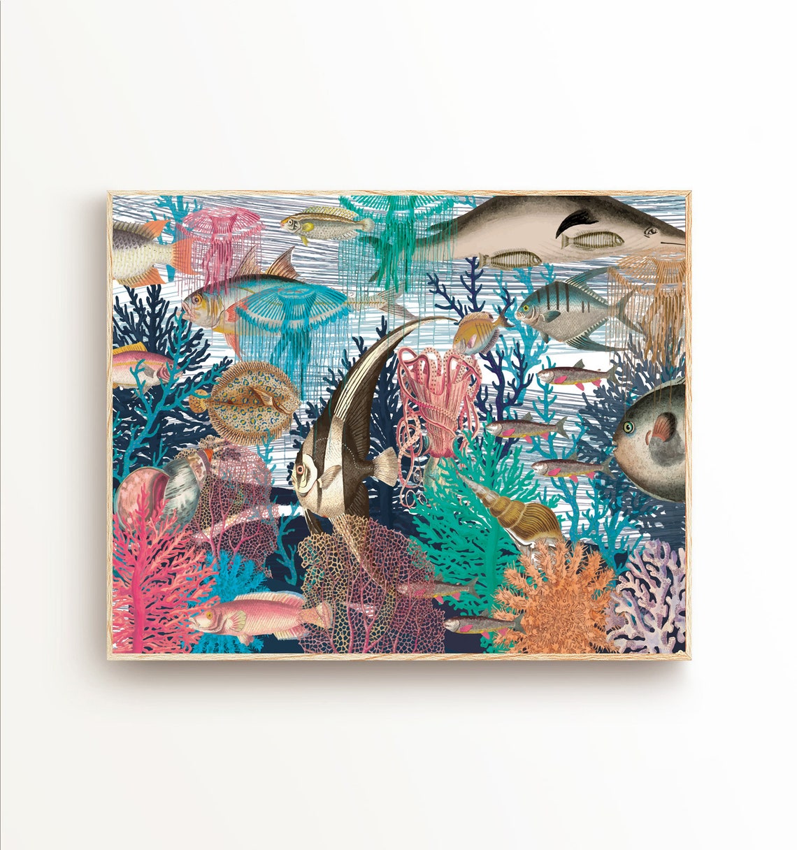 Ocean Life Print, Sea Life Wall Art, Fishes Decor, Printable Artwork ...