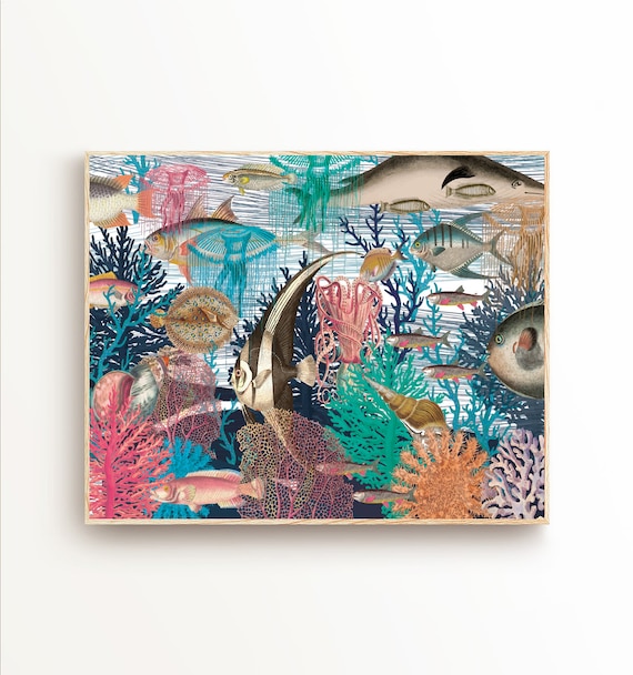 Ocean Life Print Sea Life Wall Art Fishes Decor Printable - Etsy