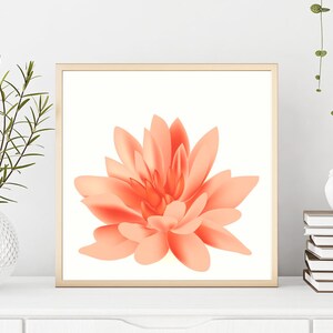 Flowers Decor, Botanical Print, Flowers Wall Art, Floral Print, Orange Flower Print, Orange Printable Art,Orange Flower Artwork,Plant Prints