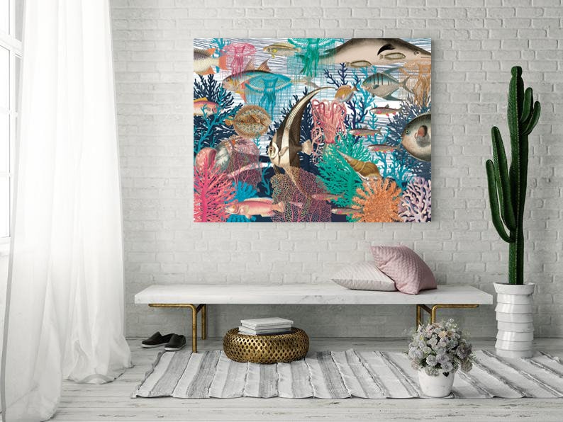 Ocean Life Print, Sea Life Wall Art, Fishes Decor, Printable Artwork ...