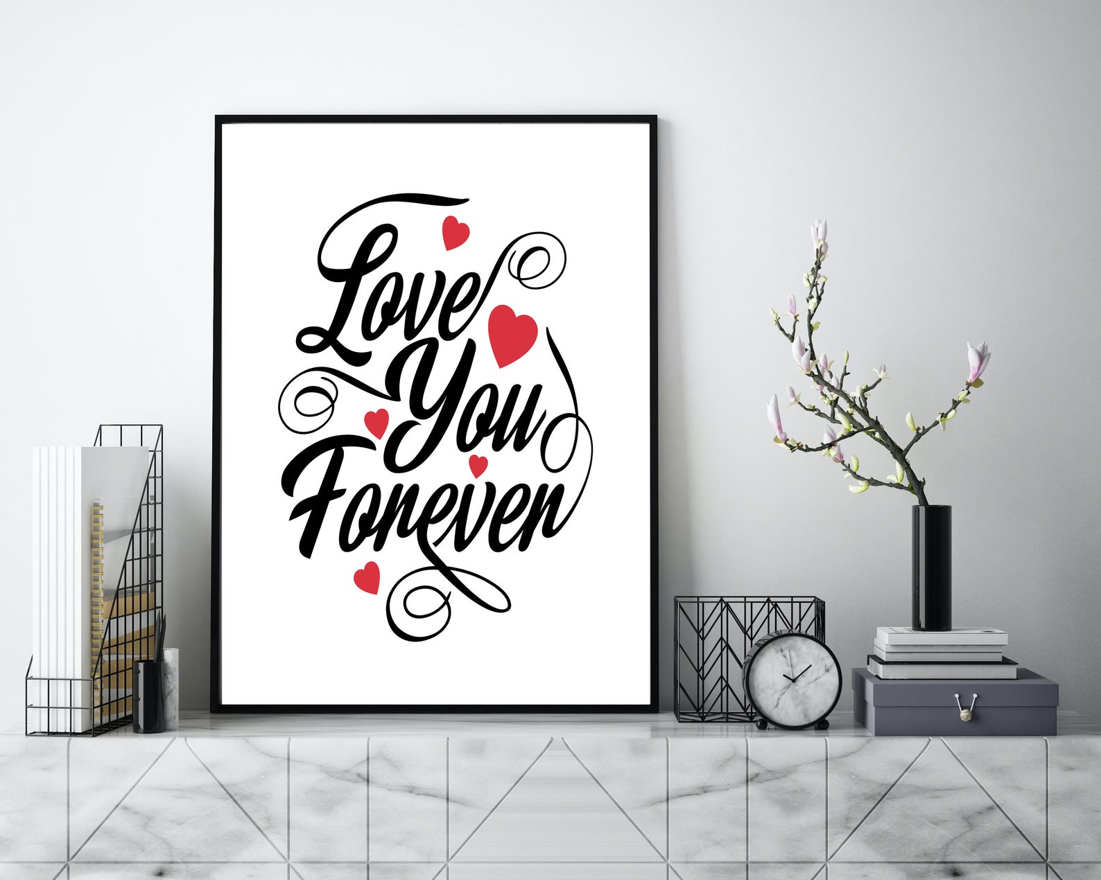 Love You Forever Print, Love You Forever Wall Art, Valentines Day Decor