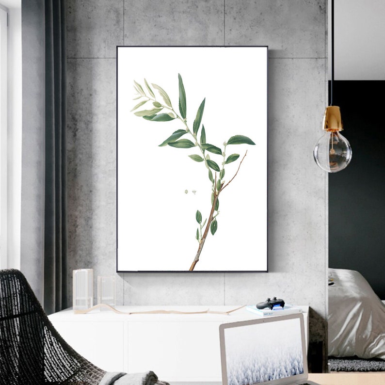 Branch Decor, Branch Wall Art, Botany Print, Plant Prints, Botanical Wall Decor, Digital Art, Green Artwork, Green Wall Art, Printable Art image 4