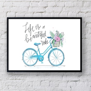 Bicycle Wall Art,Blue Wall Art, Bicycle Wall Decor,Blue Print Poster, Bicycle Print, Downloadable Prints, Bicycle Decoration, Bicycle Gifts