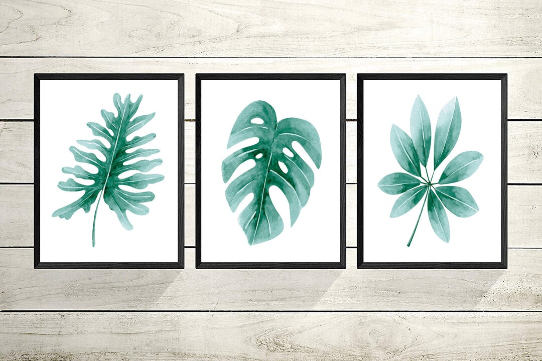Set of 3 Prints, Set of 3 Wall Art, Botanical Print, Leaf Wall Art ...