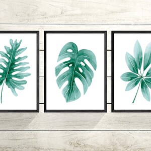 Set of 3 Prints, Set of 3 Wall Art, Botanical Print, Leaf Wall Art ...