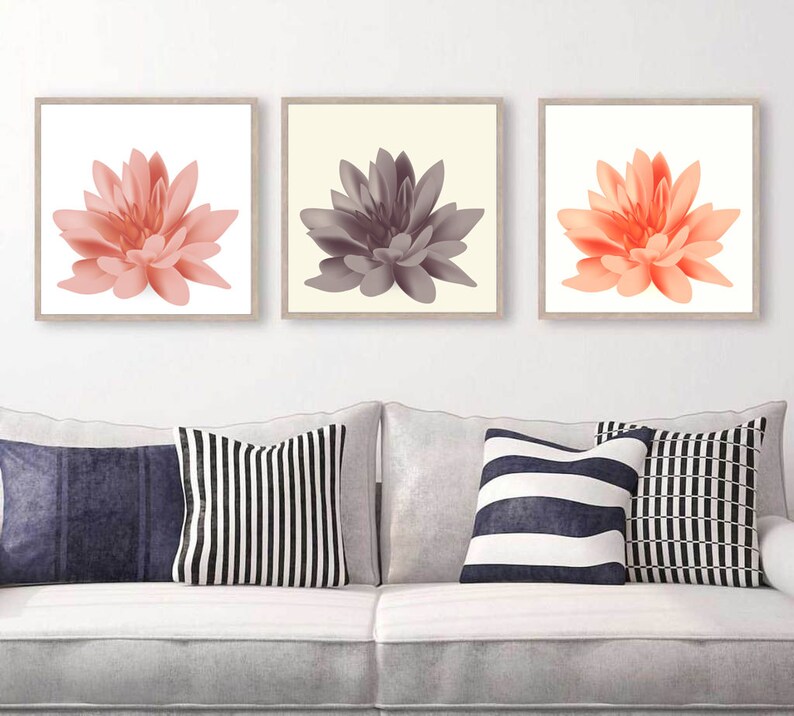 Set of 3 Prints, Set of 3 Wall Art, Flowers Decor, Flowers Wall Art