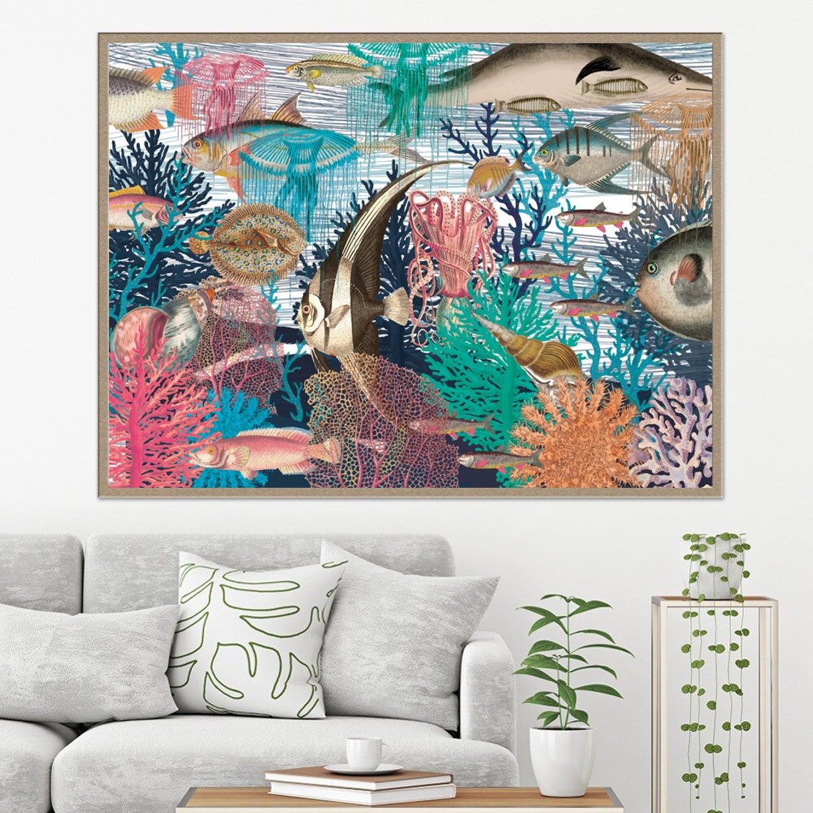 Ocean Life Print, Sea Life Wall Art, Fishes Decor, Printable Artwork ...